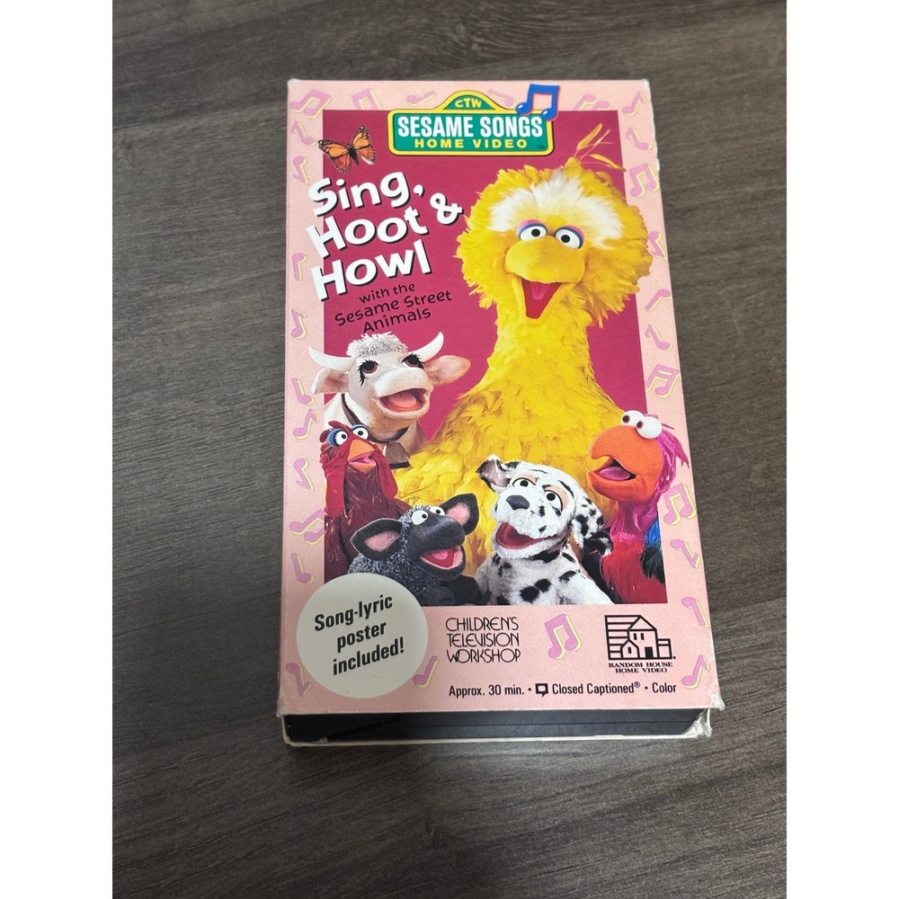 Sesame Street Sing Hoot & Howl VHS 1991 Sesame Songs Home Video Big Bird Muppets